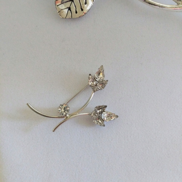 Vint. Long Stem Tulip Brooch - Picture 4 of 8